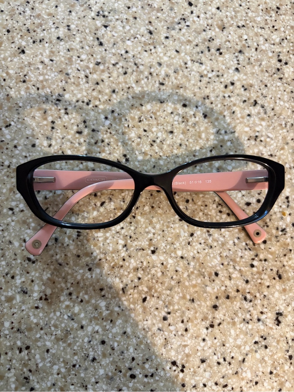 Coach Black Frame with Pink Temples Eyeglasses